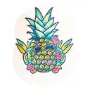 Pineapple tattoo design idea