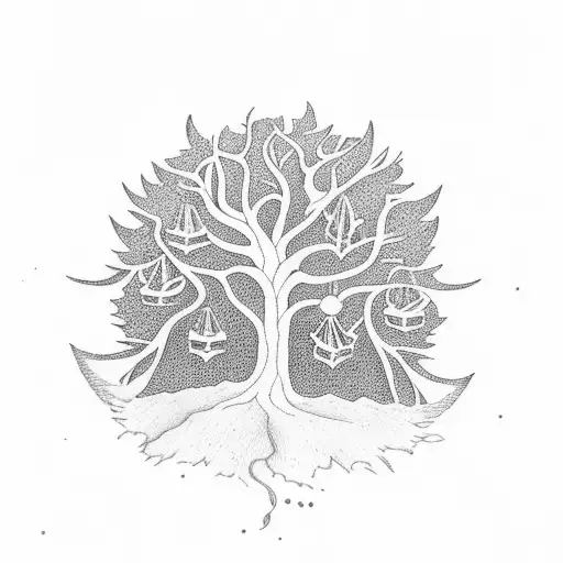 giving tree tattoo design idea
