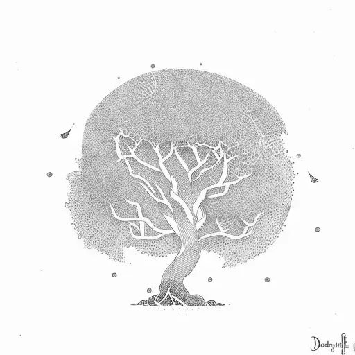 giving tree with little boy tattoo design idea