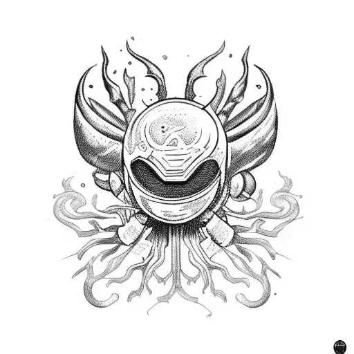 Combine elements from Berserk and Hollow Knight in a dark and intricate design tattoo design idea