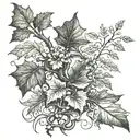 oak and ivy vines tattoo design idea