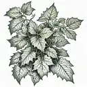 oak and ivy vines tattoo design idea