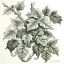 oak and ivy vines tattoo design idea