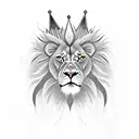 angry lion with crown fade into khanda tattoo design idea