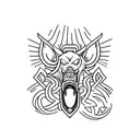 A fierce blackwork tattoo of a roaring car engine tattoo design idea