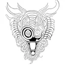 A fierce blackwork tattoo of a roaring car engine tattoo design idea