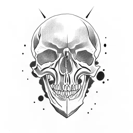 skull with upside down cross tattoo design idea