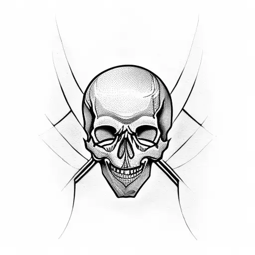skull with upside down cross tattoo design idea