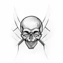 skull with upside down cross tattoo design idea