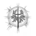 3 crosses with tree tattoo design idea