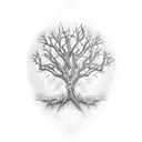 3 crosses with tree tattoo design idea