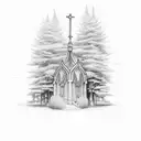 3 christianity crosses with tree tattoo design idea