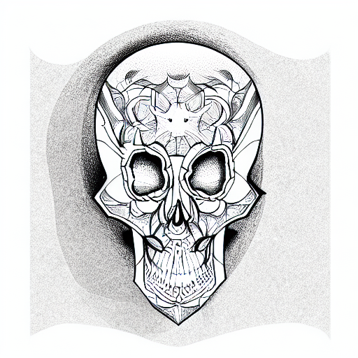 skull missing lower jaw tattoo design idea