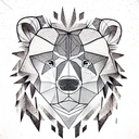 bear head portrait tattoo design idea