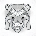 bear head portrait tattoo design idea