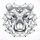 bear head portrait tattoo design idea