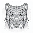 bear head portrait tattoo design idea