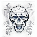 skull missing lower jaw tattoo design idea