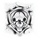 skull missing lower jaw tattoo design idea