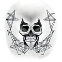 skull missing lower jaw tattoo design idea