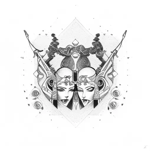gemini and YSL tattoo design idea