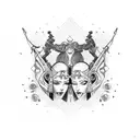 gemini and YSL tattoo design idea