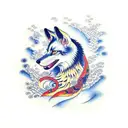 kitsune ninetailed fox tattoo design idea