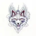 kitsune ninetailed fox tattoo design idea