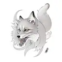 kitsune ninetailed fox tattoo design idea