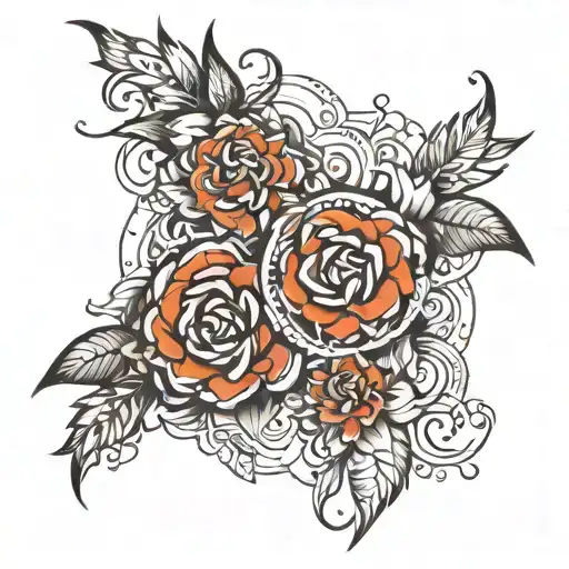 Matching husband wife tattoos based tattoo design idea