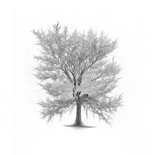 new tree with its reflection of the old one tattoo design idea