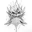 dark souls bonfire tattoo design idea