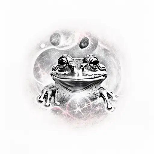 frog, space, cosmos, super nova  tattoo design idea