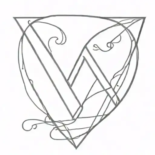 Initials M and V intertwined symbolizing the bond tattoo design idea