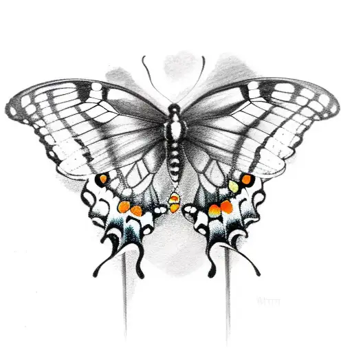 black swallowtail butterfly  tattoo design idea