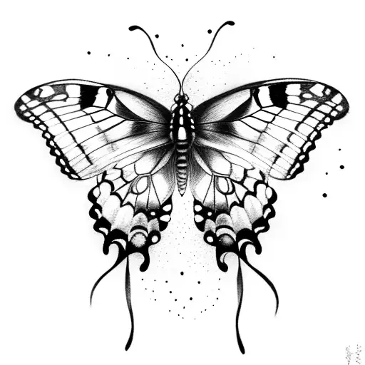 black swallowtail butterfly  tattoo design idea