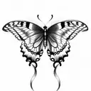 black swallowtail butterfly  tattoo design idea