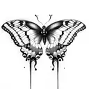 black swallowtail butterfly  tattoo design idea