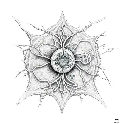 Neuron with flower tattoo design idea