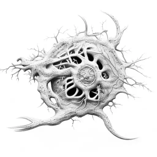 Neuron with flower tattoo design idea