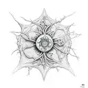 Neuron with flower tattoo design idea