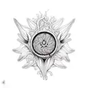 Neuron with flower tattoo design idea