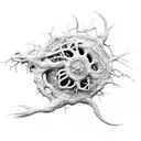 Neuron with flower tattoo design idea