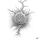 Neuron with flower tattoo design idea