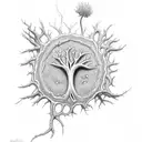 Neuron with flower tattoo design idea