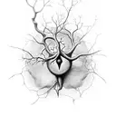 Neuron with flower tattoo design idea