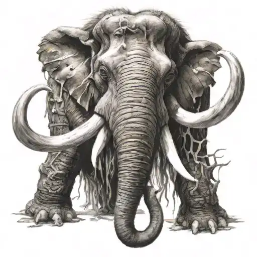 ice age with mammoth tattoo design idea