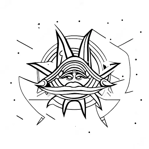A lightning bolt emerging from Lord Shiva's third eye tattoo design idea