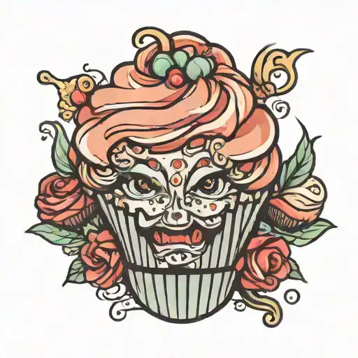 cupcake tattoo design idea