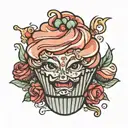 cupcake tattoo design idea